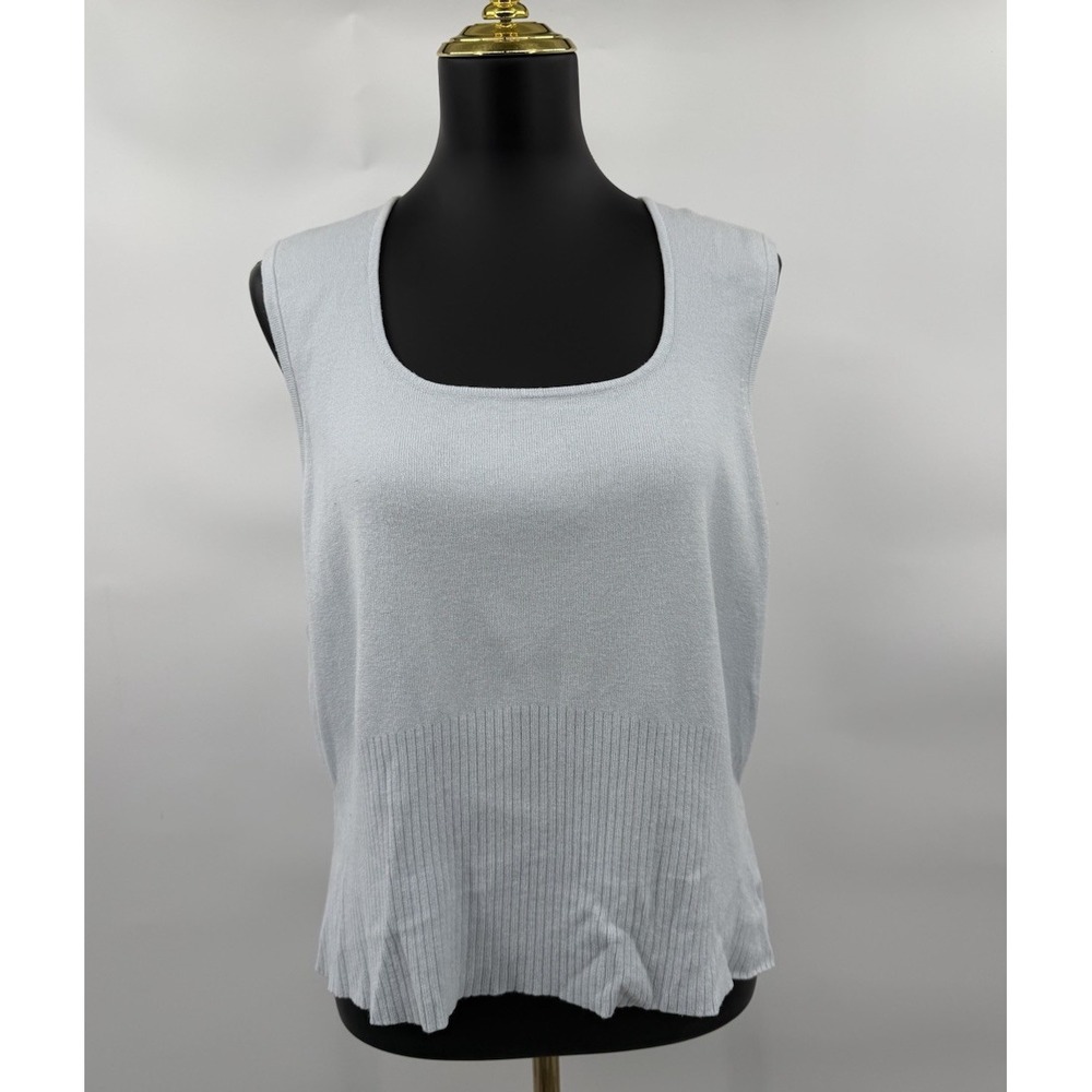 Apostrophe Womens Scoop Neck Ribbed Knit Sweater Shirt Size XL‎ Blue